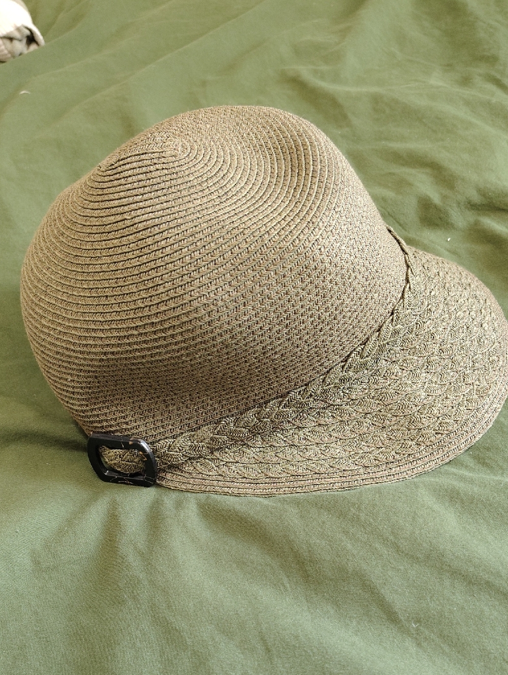 Olive Green Paper Braided Hutkonig Hat